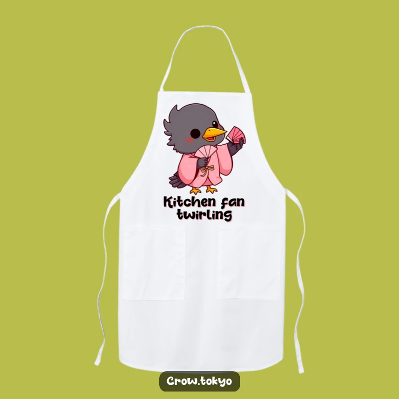 Funny Playful Crow Fan Apron - Cook with Playful Flair