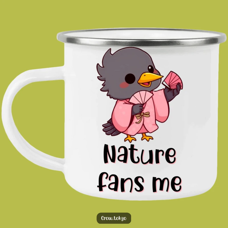 Funny Playful Crow Fan Camping Mug - Sip with a Smile