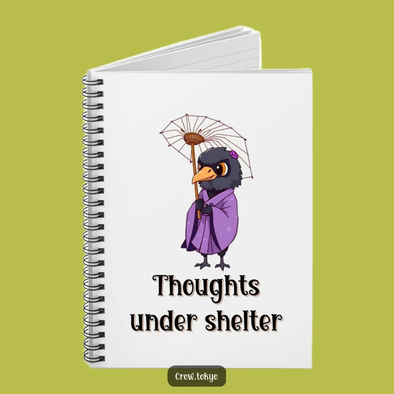 Funny Dignified Crow Umbrella Notebook - Jot Down Elegant Notes